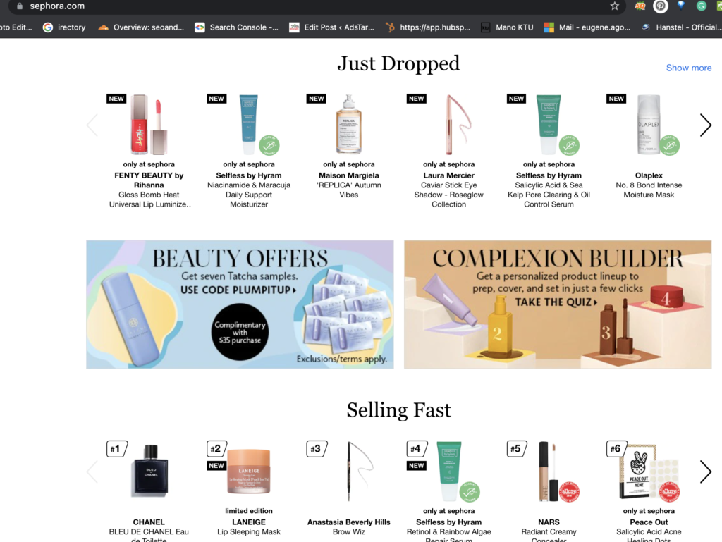 Sephora online beauty shop